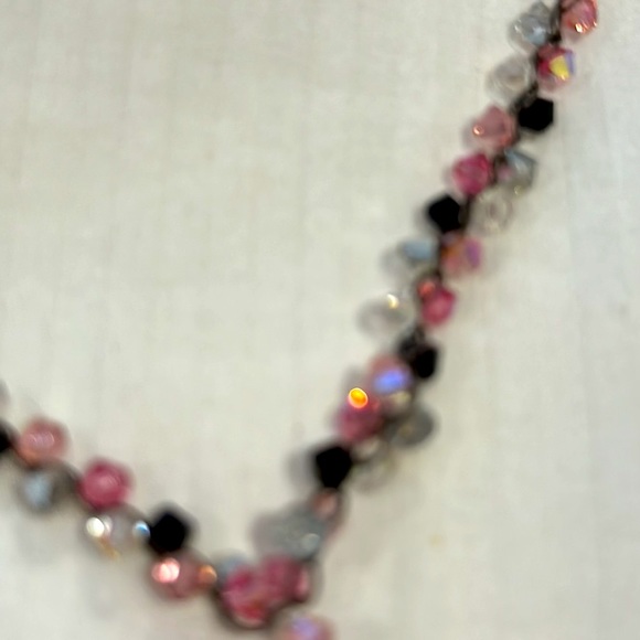 CUT CRYSTAL AND STERLING SILVER NEIMAN MARCUS NECKLACE - Picture 4 of 11